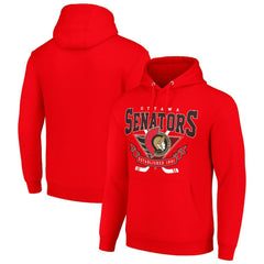 Ottawa Senators - Starter Team Logo Graphic Fleece Tri-Blend Pullover Hoodie Red