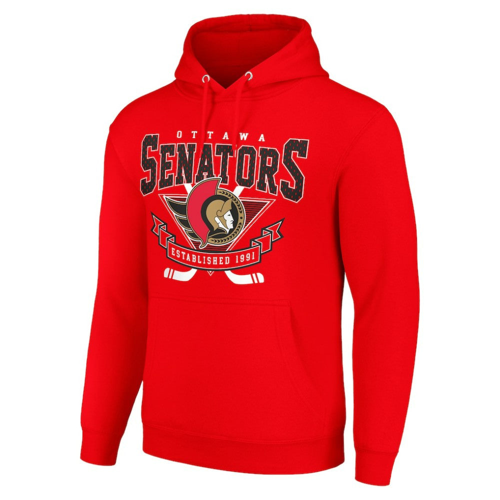 Ottawa Senators - Starter Team Logo Graphic Fleece Tri-Blend Pullover Hoodie Red
