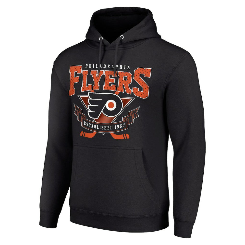 Philadelphia Flyers - Starter Team Logo Graphic Fleece Tri-Blend Pullover Hoodie Black