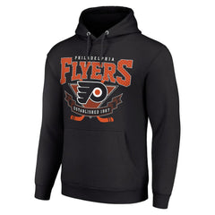 Philadelphia Flyers - Starter Team Logo Graphic Fleece Tri-Blend Pullover Hoodie Black