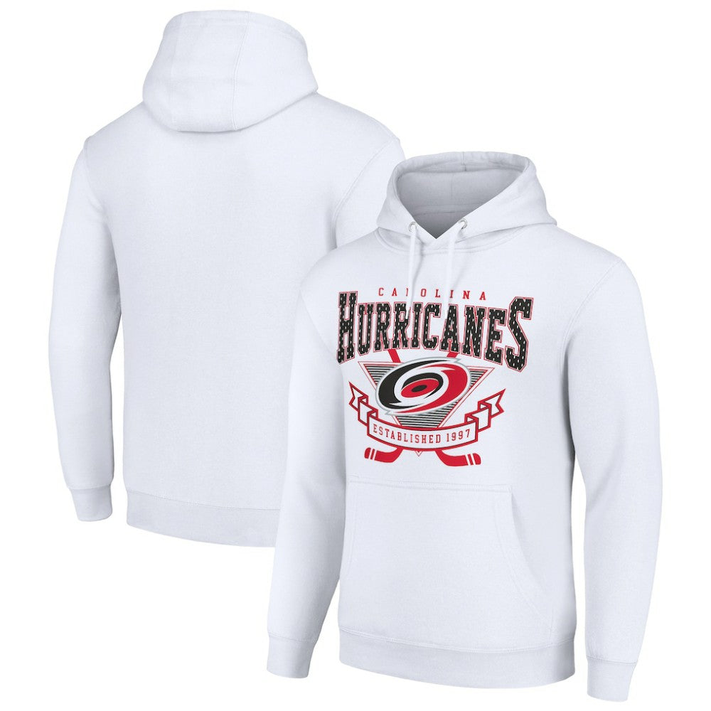Carolina Hurricanes - Starter Team Logo Graphic Fleece Tri-Blend Pullover Hoodie White