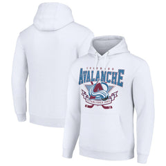 Colorado Avalanche - Starter Team Logo Graphic Fleece Tri-Blend Pullover Hoodie White