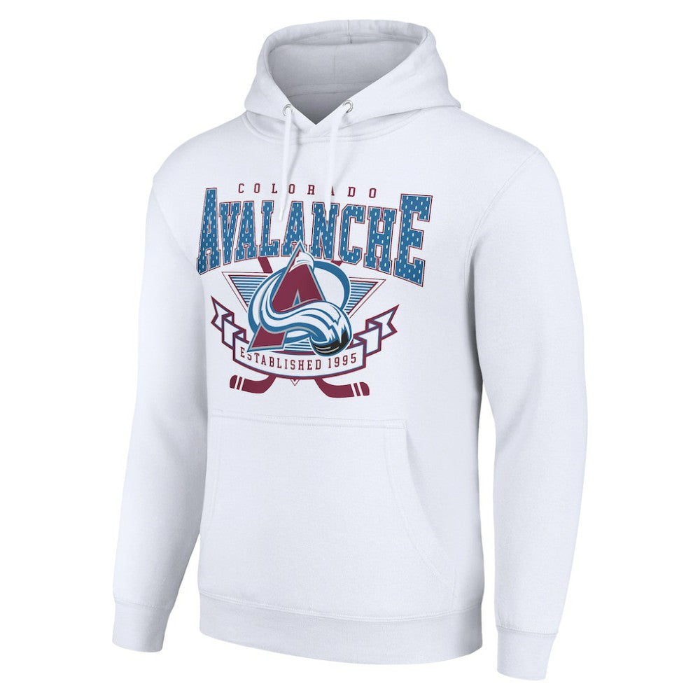 Colorado Avalanche - Starter Team Logo Graphic Fleece Tri-Blend Pullover Hoodie White