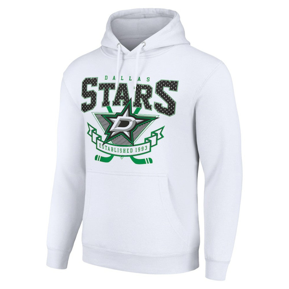 Dallas Stars - Starter Team Logo Graphic Fleece Tri-Blend Pullover Hoodie White