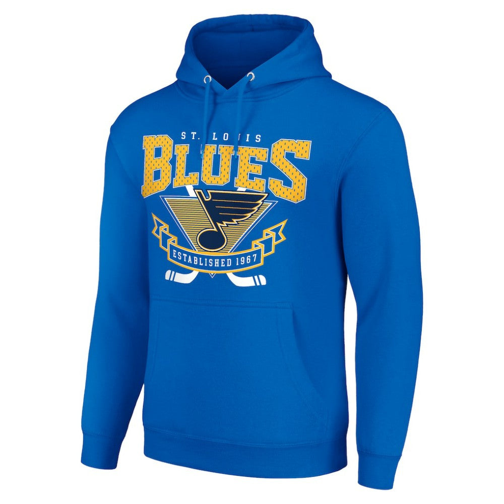 St. Louis Blues - Starter Team Logo Graphic Fleece Tri-Blend Pullover Hoodie Blue