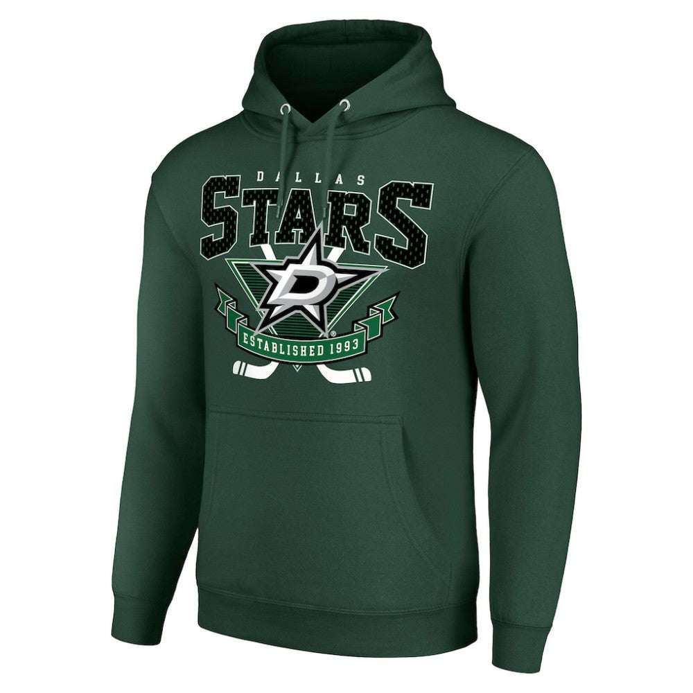 Dallas Stars - Starter Team Logo Graphic Fleece Tri-Blend Pullover Hoodie Olive