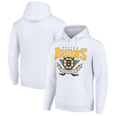 Boston Bruins Starter Team Logo Graphic Fleece Tri-Blend Pullover Hoodie White