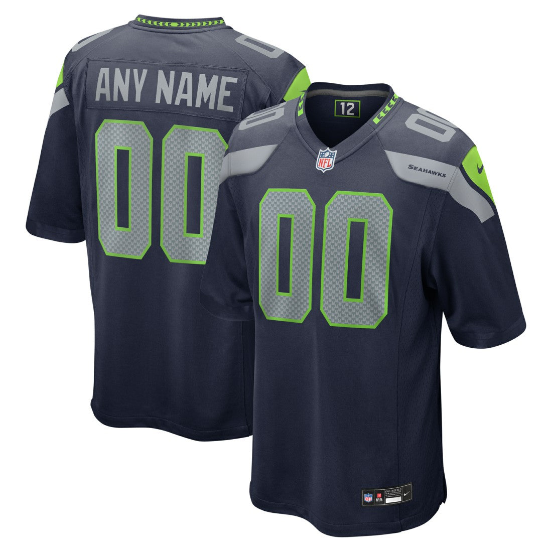 Seattle Seahawks Custom Game Jersey - College Navy | NFL Jerseys