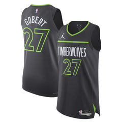 NBA - Rudy Gobert Minnesota Timberwolves Jordan Brand Authentic Jersey - Statement Edition - Anthracite
