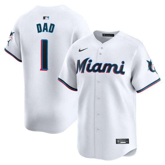 Miami Marlins Nike #1 Dad Home Limited Jersey - White | MLB Jerseys