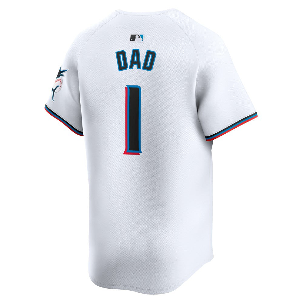Miami Marlins Nike #1 Dad Home Limited Jersey - White | MLB Jerseys