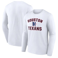 Houston Texans Secondary Logo Victory Arch Long Sleeve T-Shirt White - NFL