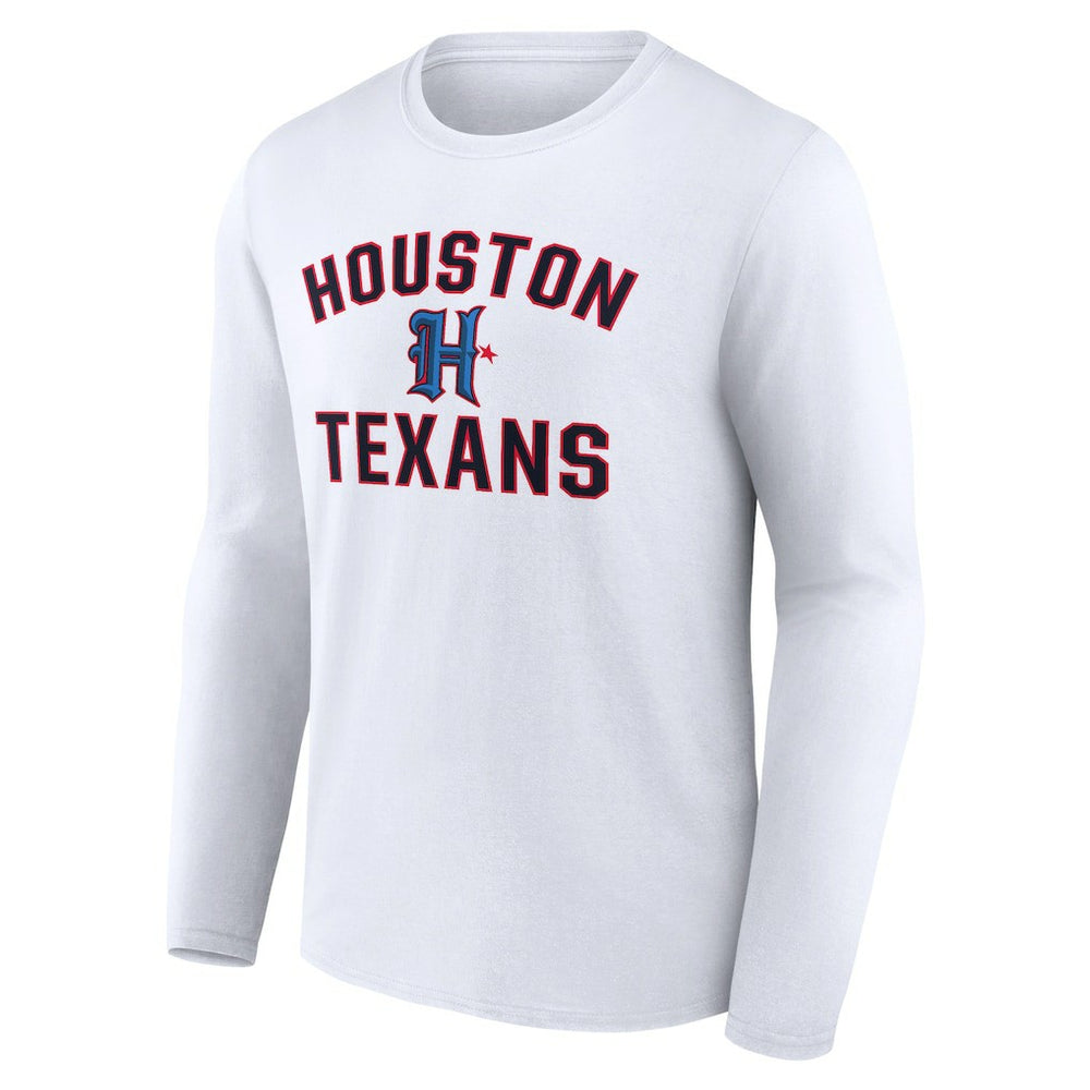 Houston Texans Secondary Logo Victory Arch Long Sleeve T-Shirt White - NFL