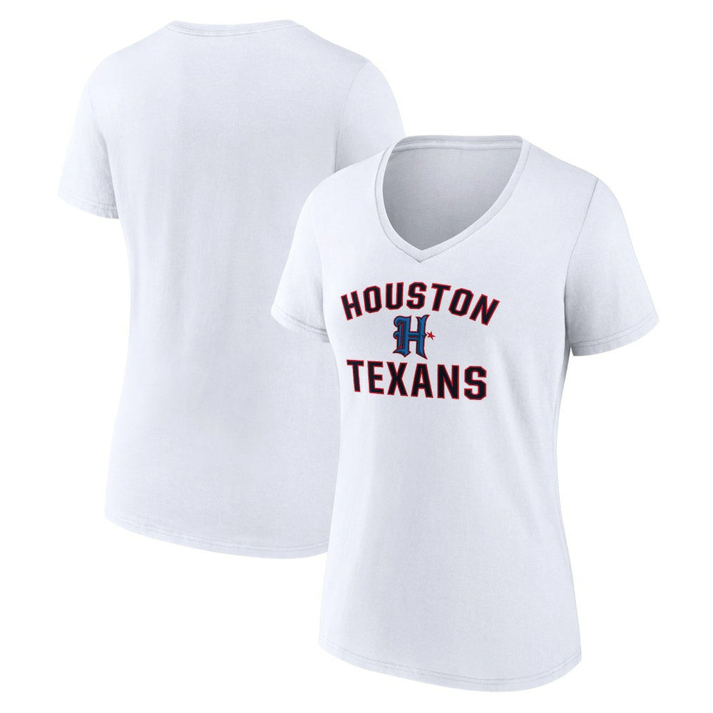 Houston Texans Women's Secondary Logo V-Neck T-Shirt White - NFL