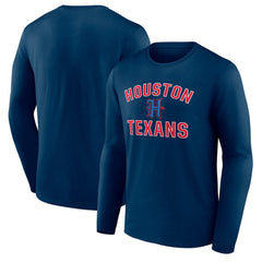 Houston Texans Secondary Logo Victory Arch Long Sleeve T-Shirt Navy - NFL