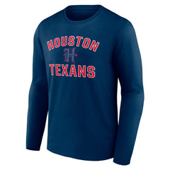 Houston Texans Secondary Logo Victory Arch Long Sleeve T-Shirt Navy - NFL