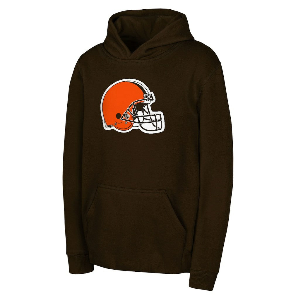 Cleveland Browns Youth Team Logo Pullover Hoodie Brown - NFL