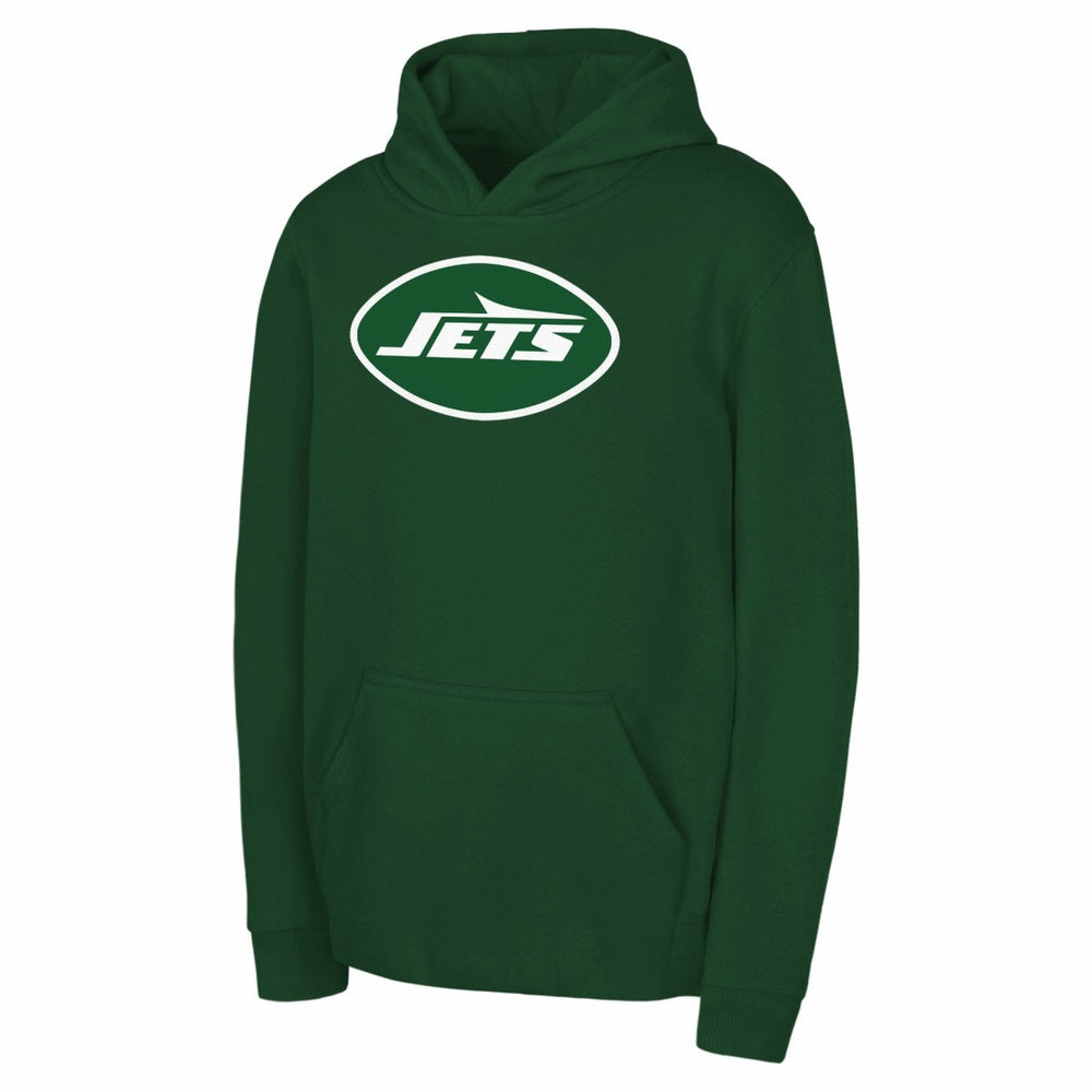 New York Jets Youth Team Logo Pullover Hoodie Green - NFL