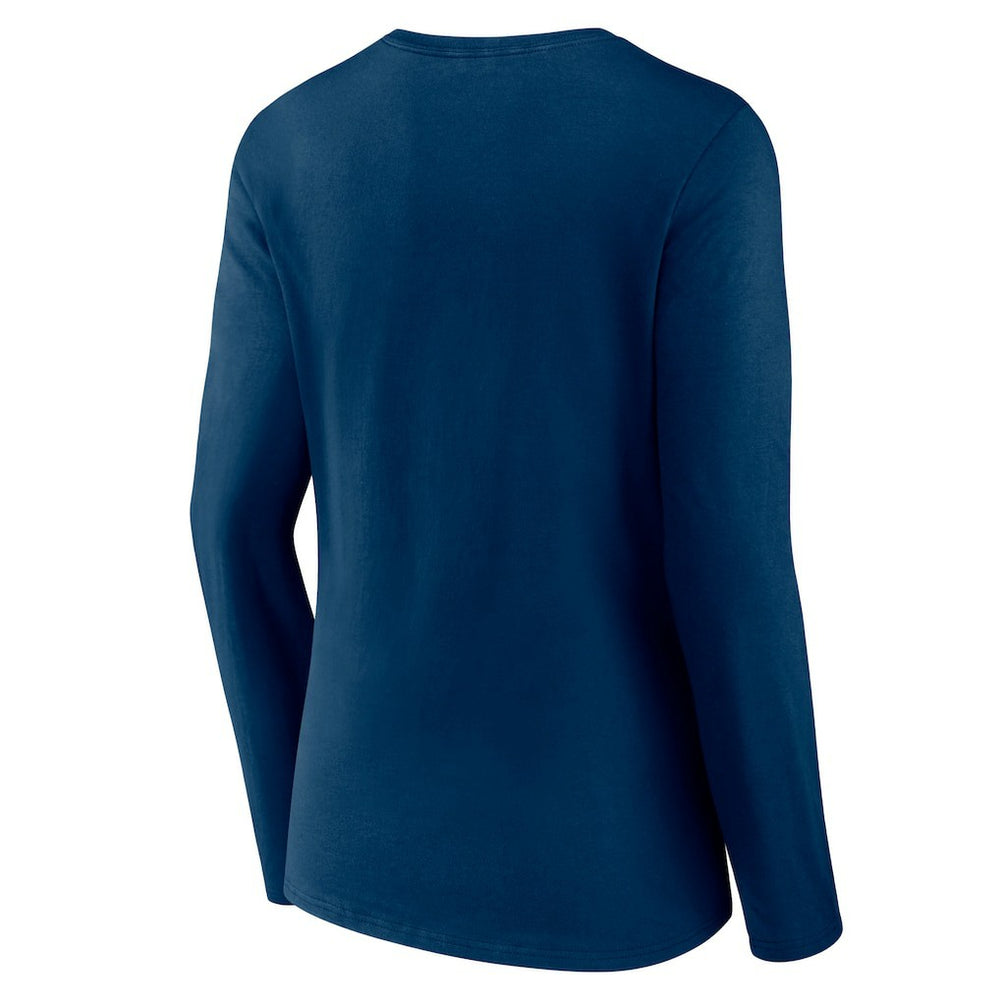 Houston Texans Women's Secondary Logo Long Sleeve V-Neck T-Shirt Navy - NFL