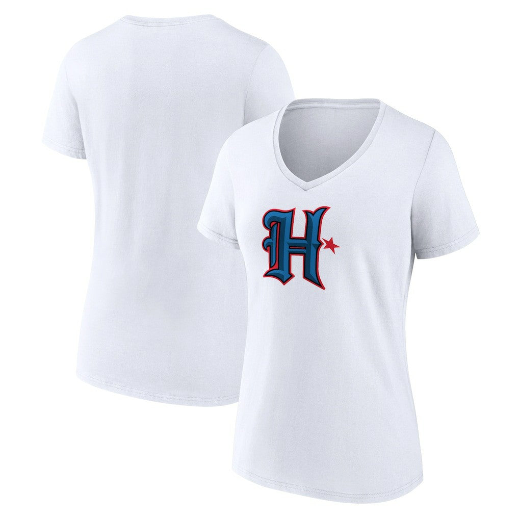 Houston Texans Women's Secondary Logo V-Neck T-Shirt White - NFL