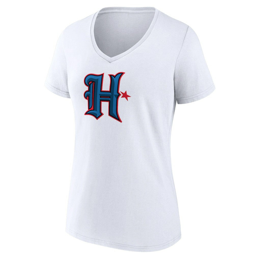 Houston Texans Women's Secondary Logo V-Neck T-Shirt White - NFL
