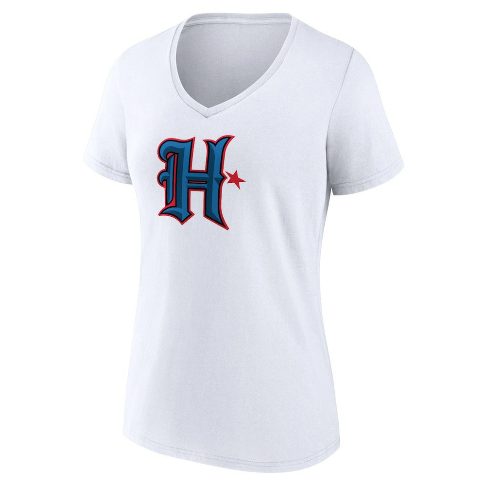 Houston Texans Women's Secondary Logo V-Neck T-Shirt White - NFL