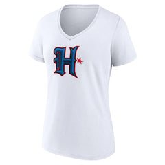 Houston Texans Women's Secondary Logo V-Neck T-Shirt White - NFL