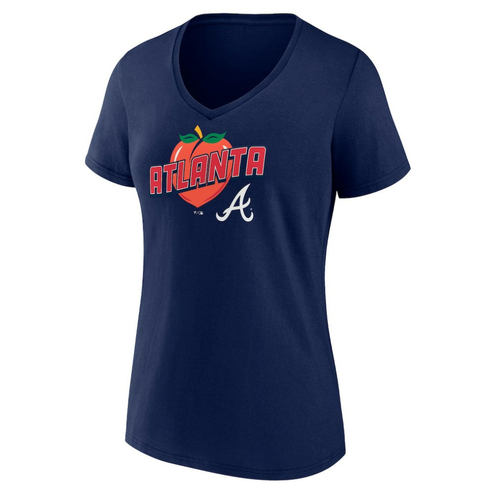 Atlanta Braves Women's Peach V-Neck T-Shirt for sale
