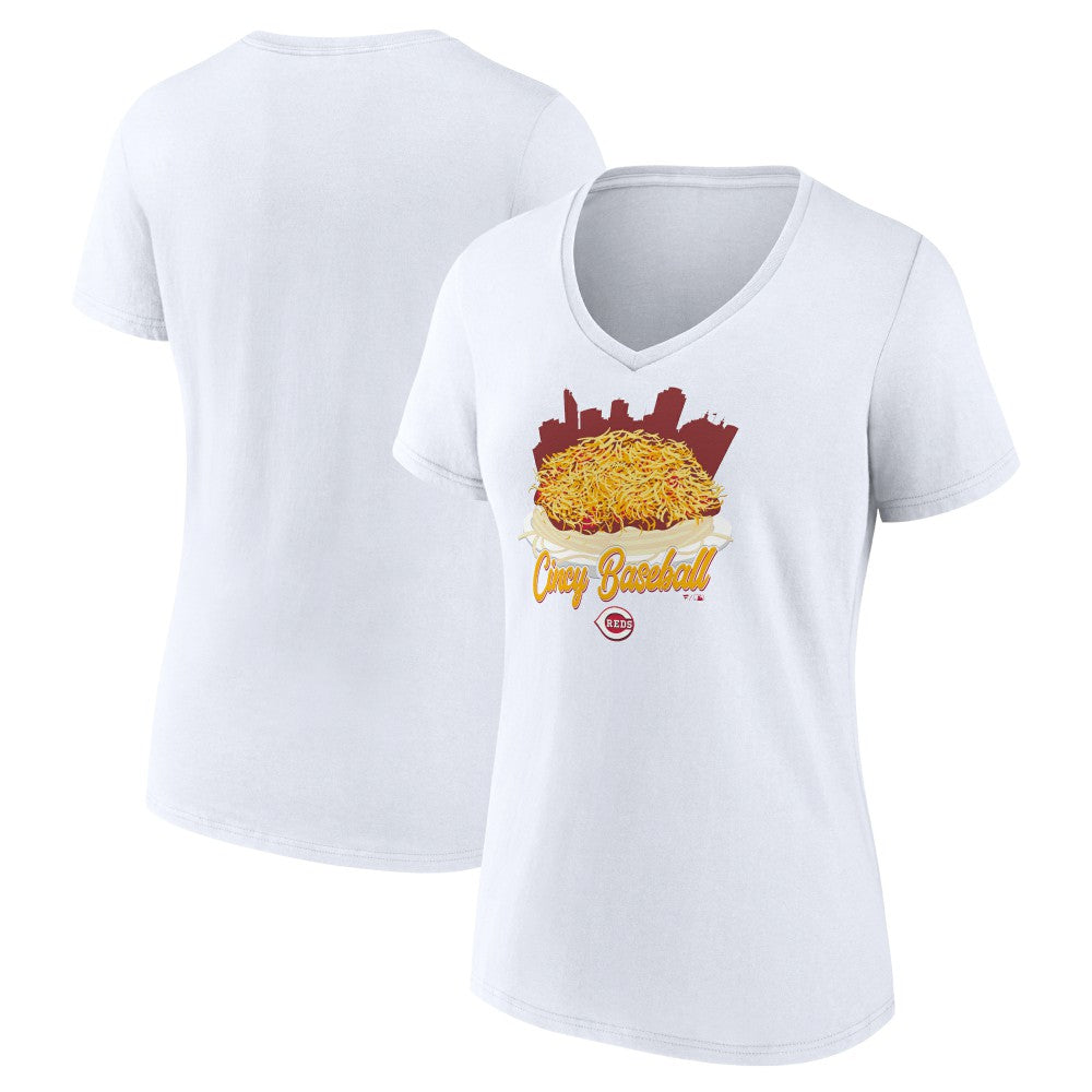 Cincinnati Reds Women's Chili V-Neck T-Shirt Lifestyle