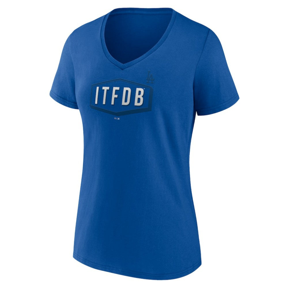 Los Angeles Dodgers Women's ITFDB V-Neck T-Shirt Lifestyle