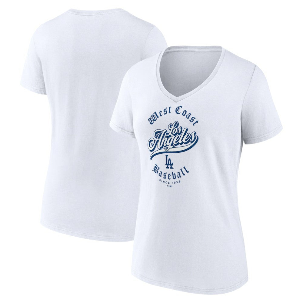 Los Angeles Dodgers Women's West Coast Baseball V-Neck T-Shirt Clearance