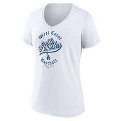 Los Angeles Dodgers Women's West Coast Baseball V-Neck T-Shirt Clearance