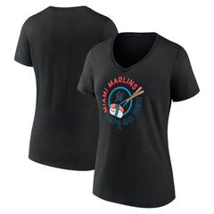 Miami Marlins Women's Let's Go Fish V-Neck T-Shirt Near Me