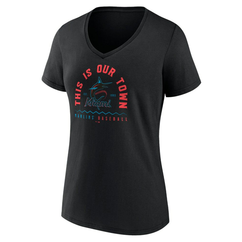 Miami Marlins Women's Our Town V-Neck T-Shirt Online