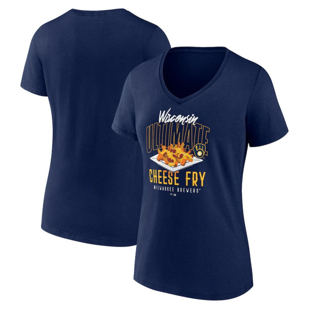 Milwaukee Brewers Women's Cheese Fry V-Neck T-Shirt for sale