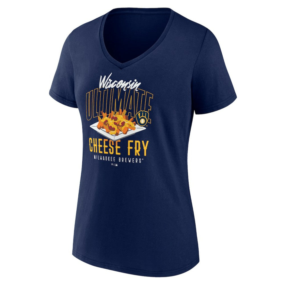 Milwaukee Brewers Women's Cheese Fry V-Neck T-Shirt for sale