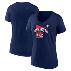 Minnesota Twins Women's Nice V-Neck T-Shirt Lifestyle
