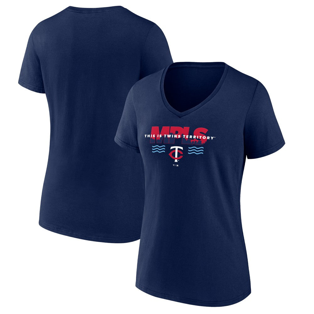 Minnesota Twins Women's Territory V-Neck T-Shirt Clearance