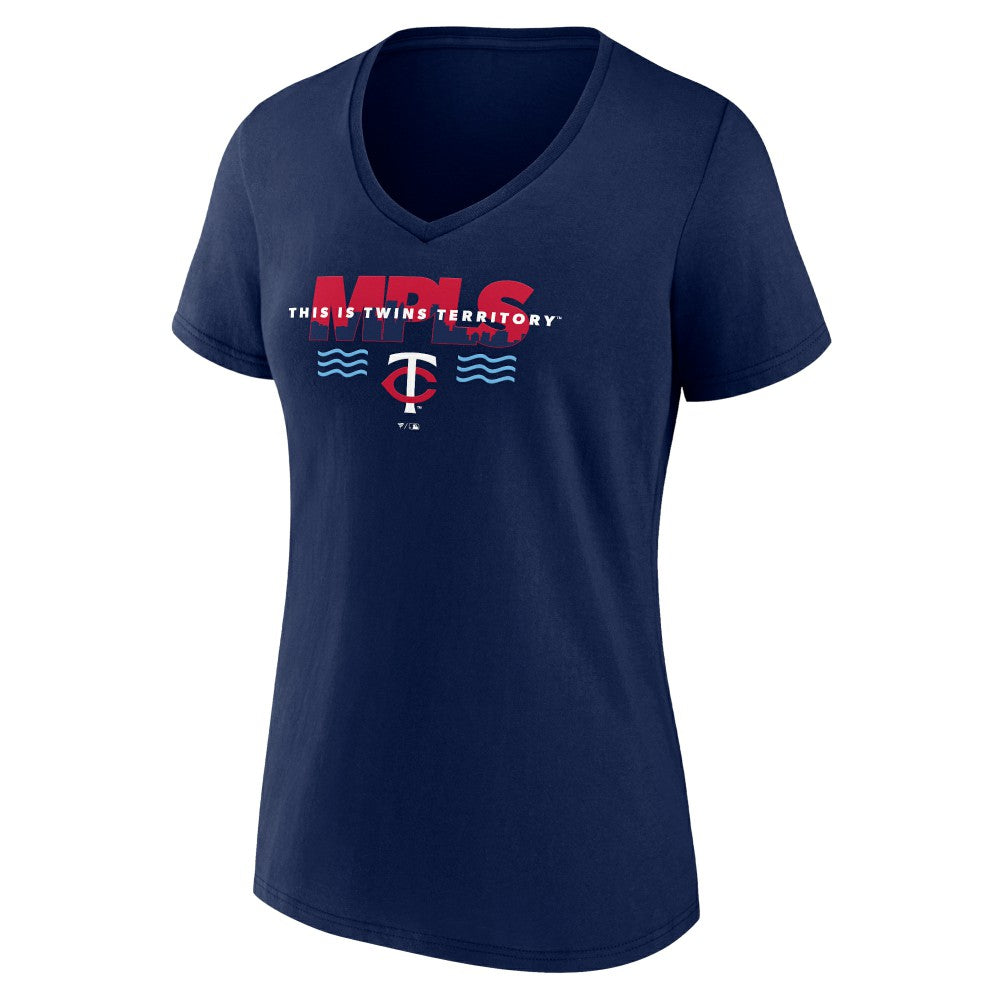Minnesota Twins Women's Territory V-Neck T-Shirt Clearance