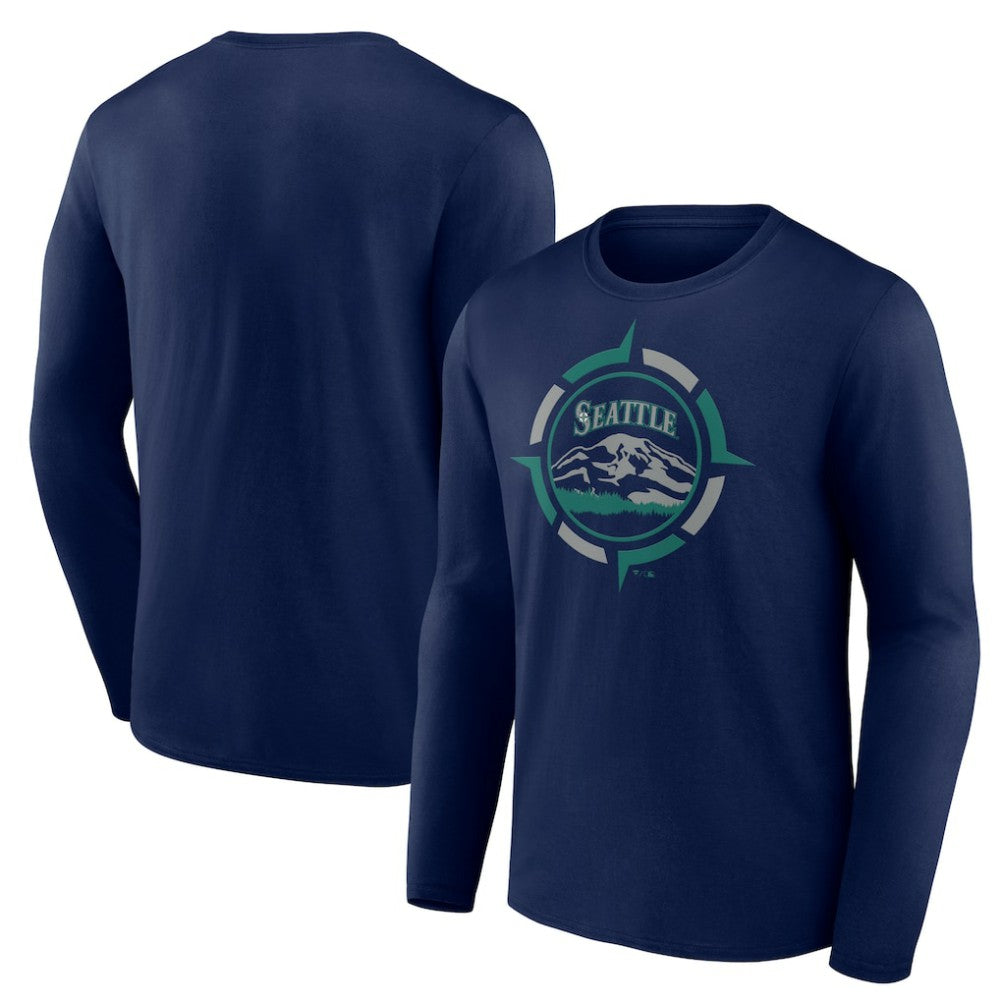 Seattle Mariners Compass Long Sleeve T-Shirt On Sale