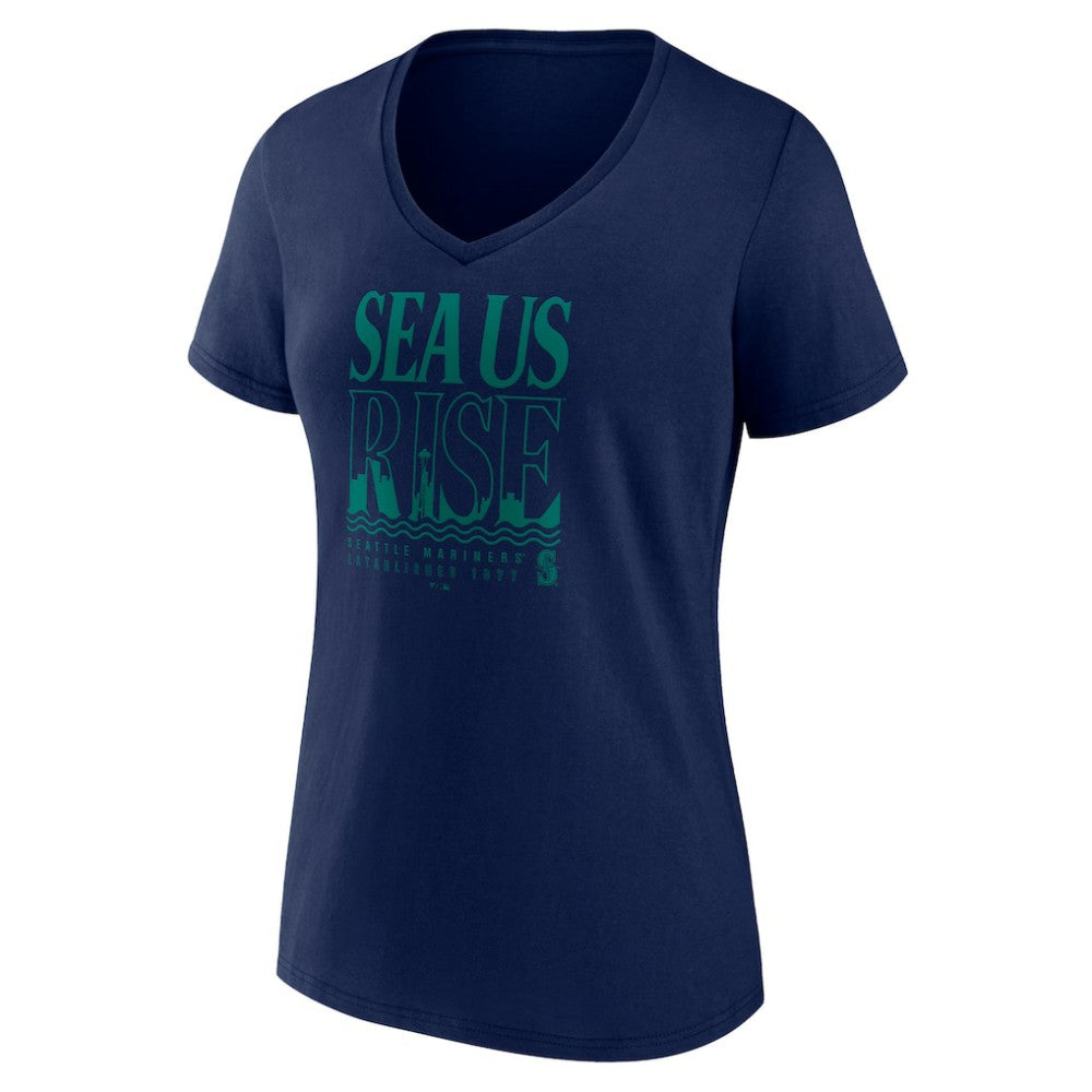 Seattle Mariners Women's Sea Us Rise V-Neck T-Shirt for sale