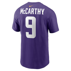 J.J. McCarthy Minnesota Vikings Youth Fuse Name & Number T-Shirt Purple - Nike