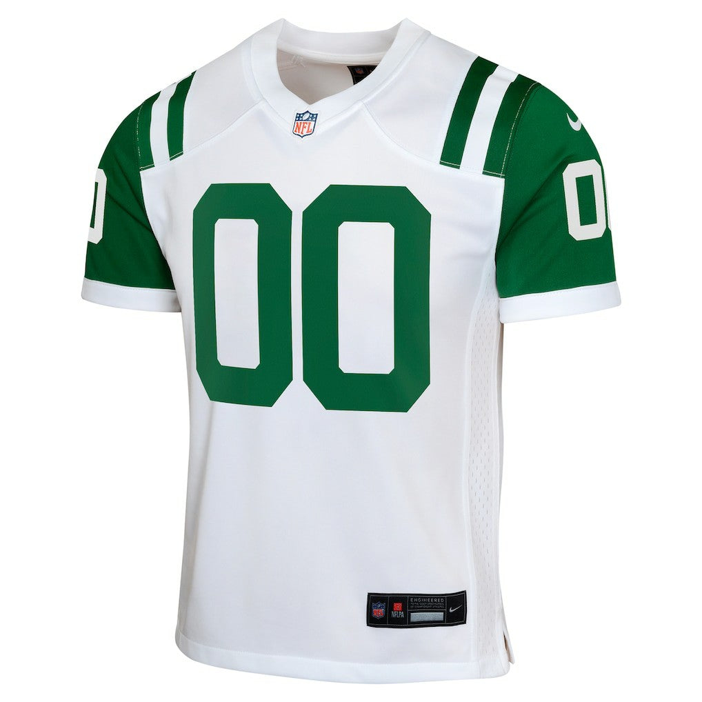 New York Jets Youth Classic Alternate Custom Replica Jersey White - Nike