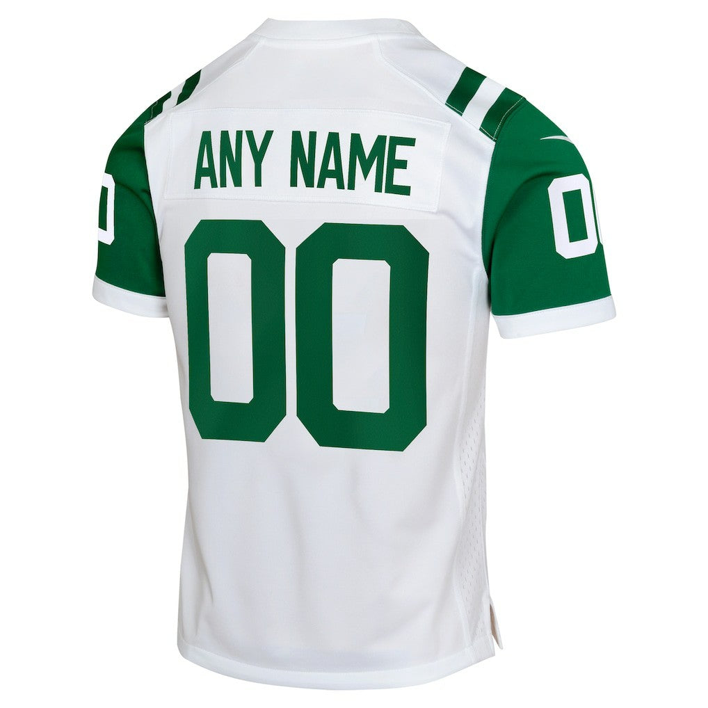 New York Jets Youth Classic Alternate Custom Replica Jersey White - Nike