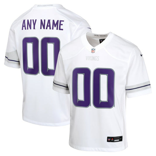 Minnesota Vikings Youth Alternate Custom Game Jersey - White | NFL Jerseys