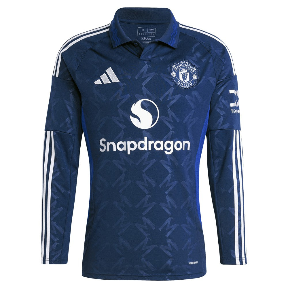 Adidas Manchester United 2024/25 Away Replica Long Sleeve Custom Jerseys - Navy