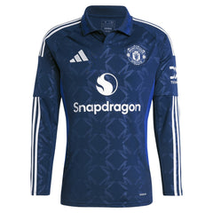 Adidas Manchester United 2024/25 Away Replica Long Sleeve Custom Jerseys - Navy
