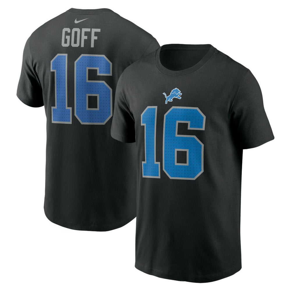 Jared Goff Detroit Lions Name & Number T-Shirt Black - Nike