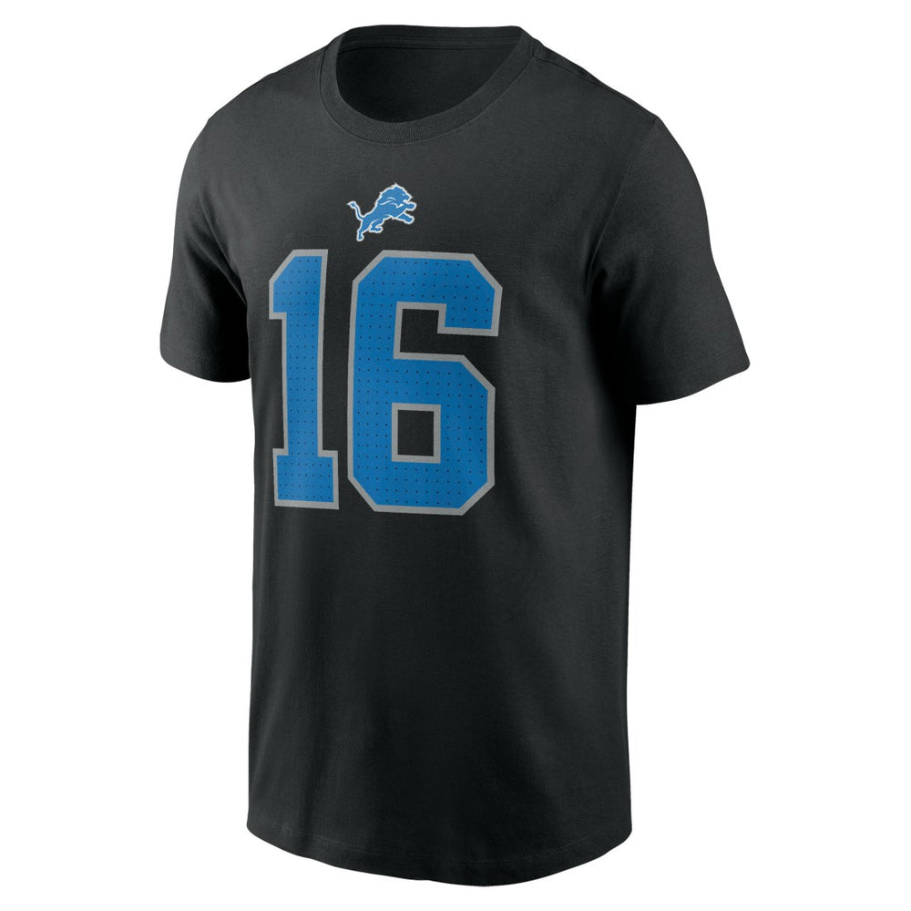 Jared Goff Detroit Lions Name & Number T-Shirt Black - Nike