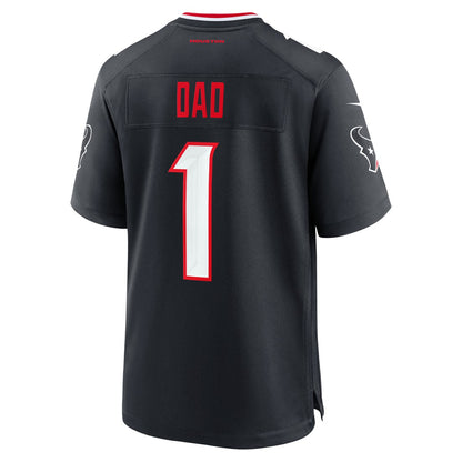 Houston Texans #1 Dad Game Jersey - Navy | NFL Jerseys